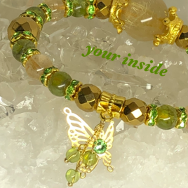 ペリドット ルチルクォーツ デザイン 天然石ブレスレット