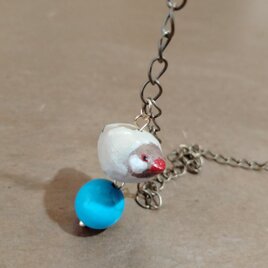 彩色木彫刻メガネ・マスクストラップ　シナモン文鳥