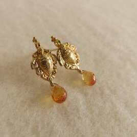 K18 Antique gold parts Briolette sapphire Pierce