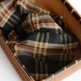 襤褸布 木綿 古布 黒格子 – 昭和初期〜中期 ジャパンヴィンテージ｜リメイク素材やインテリアファブリックとしてもおすすめ