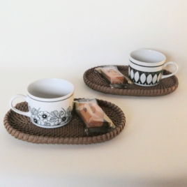 オーバルのカフェトレイ  モカ