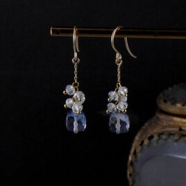 #1074 ミスティークトパーズとホワイトトパーズのピアス