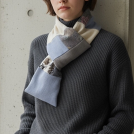ネックウォーマー　ニット【送料込み】古着リメイク　ホワイト