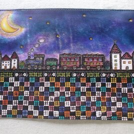 トラベラーズノートカバー 牛革、刻印＆拭き染め カードポケット付き