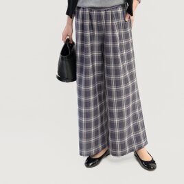●SALE20%OFF●グレーで上質なタータンチェックを楽しむ ワイドパンツ ●RENEE-WP●