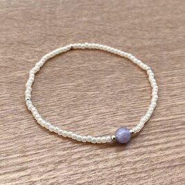 タンザナイト 天然石 アイボリーホワイト ブレスレット