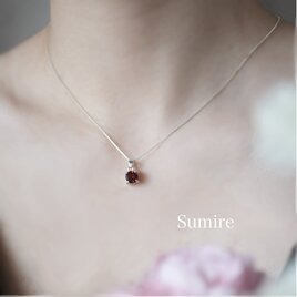 ガーネットのネックレス　シルバー925 AAA 深紅　1月誕生石　6mm モザンビーク産