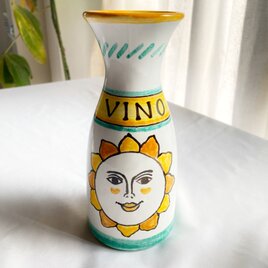 カラフェ 陶器製ボトル 太陽 500ml マヨリカ焼き イタリア陶器  BTG006 ワイン 水差し