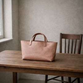 本革 レザートート スモールフィールドバッグ サンドブラウン 牛革 トートバッグ シンプル ユニセックス