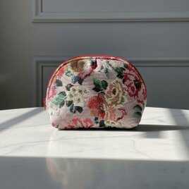 ラウンドポーチ／ゴブラン織 × 大人可愛い／メイクポーチ・コスメポーチ