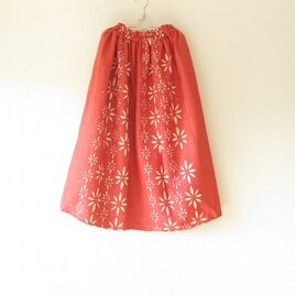 ☆シルク着物ロングスカート☆白い花柄♪/31ks052