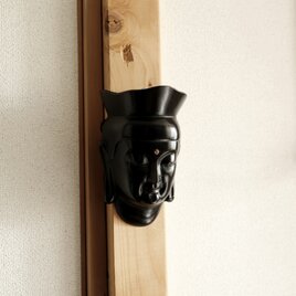 味のあるお品物◆金属製　仏面　弥勒菩薩　眞如寺本堂落慶記念品　インテリア　古民家　古道具　鉄　昭和レトロ