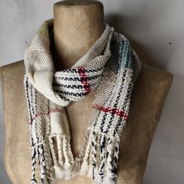 残糸利用　綿マフラー　送料無料　[糸と糸]