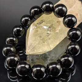 【最高品質・鑑別済み・最強守護】モリオン・14mm・黒水晶・ブレスレット