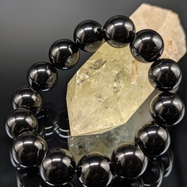 【最高品質・鑑別済み・最強守護】モリオン・16mm・黒水晶・ブレスレット