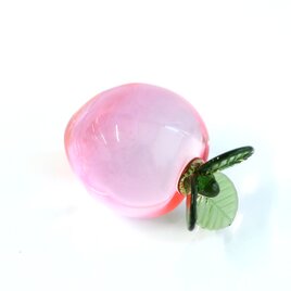 桃ガラスオブジェ｜可愛いピーチ置物・インテリア【efo11】