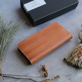 通帳も入る　moku ラウンドファスナー　長財布 木　納期１週間　レディース　メンズ　