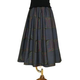 大島紬リメイク＊タックスカート