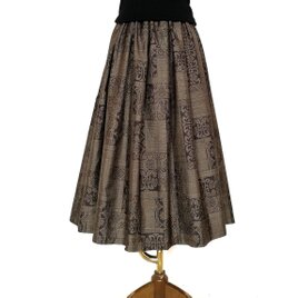 大島紬リメイク＊タックスカート