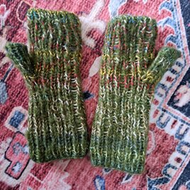 モヘアとグラデーションのアームウォーマー