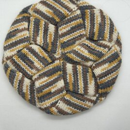 バスケット編みのベレー帽②　段染め