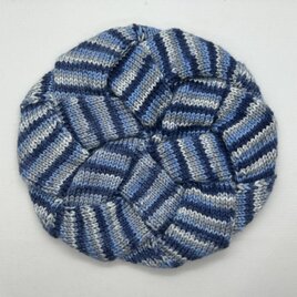 バスケット編みのベレー帽①　段染め