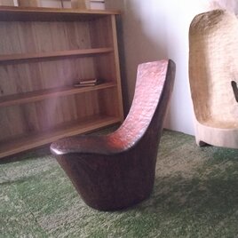 背もたれまるた椅子　～一木の椅子・欅材～