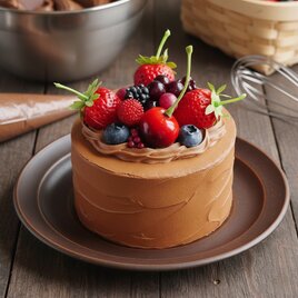 実物大　リアルサイズの真っ赤な苺チョコレートデコレーションケーキ食品サンプル　オブジェ　