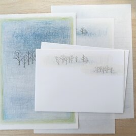 レターセット「冬の木立」