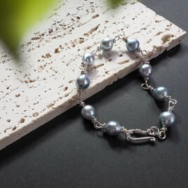 【Silver 925】あこやバロックパールブレスレット