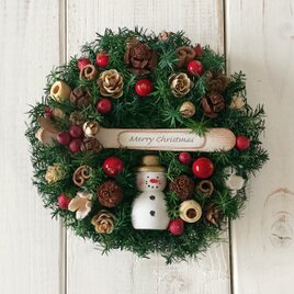 スノーマンのクリスマスリースpetit (12cm)