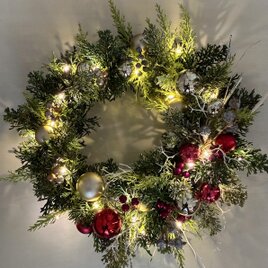 クリスマス snowデザインリース 　イルミネーション snowLED