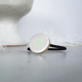 TH-101 ヴィンテージパールカラー 美濃焼タイルのヘアゴム 【 裏面レザー加工 】