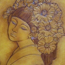★10周年感謝セール！15000円OFF　革絵・花かんざし(芙蓉）