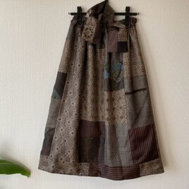 紬Pギャザースカート&ミニスカーフ