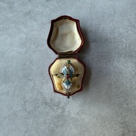 260 セレクト 蒼の羽根 – 七宝とルビーのアール・ヌーヴォーリング