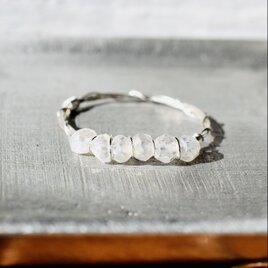 クリスタルクォーツ  ボタンカット4mm×6/リング /ゴールド シルバー ピンクゴールド