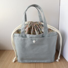 3/31までセール✨帆布の巾着トートバッグ　一点限定　帆布トート　帆布バッグ　ランチトート　リバティ　ミニトート　No.411