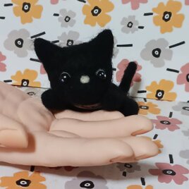 黒猫 羊毛フェルト　小さな猫ちゃんまったりーずーと子のままで居たいなぁ
