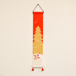 ウォールデコレーション　クリスマス　サンタクロース  飾り　麻織布　10cm×60cm　KMN138