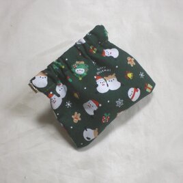 ぱくぱくケース（10cm）／シマエナガのクリスマス（緑）