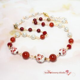 茜の花音ネックレス＊赤瑪瑙