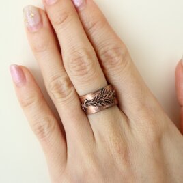 ボタニカルリング＊ワイドリング＊エレクトロフォーミング＊E-9