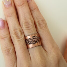 ボタニカルリング＊ワイドリング＊エレクトロフォーミング＊E-10