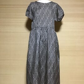 正絹大島紬菱花文様のワンピース