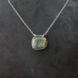 ひすいの石ころ　ネックレス / 翡翠、SV925