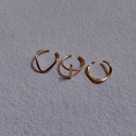 【一点限り】 3点セット○デザイン真鍮イヤーカフ