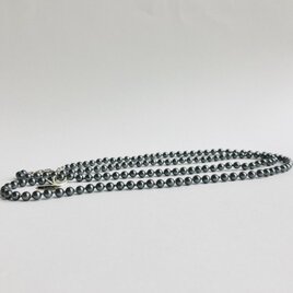 貝ベビーパール2Wayオールノットロングネックレス/約5mm約93cm/ブラックパール/R/made in japan