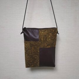 タブレットショルダー (牛革×豚革・ペイズリー柄)