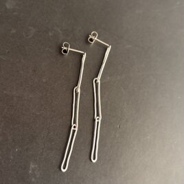 シルバーピアス　シンプルチェーン